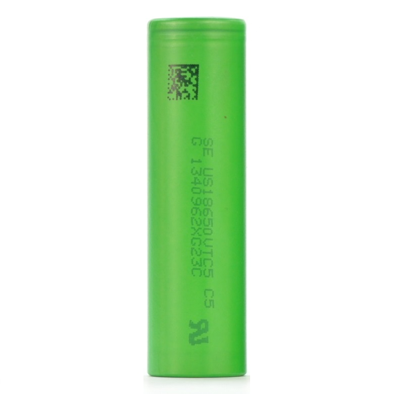 Sony VTC5 Battery in vertical position.